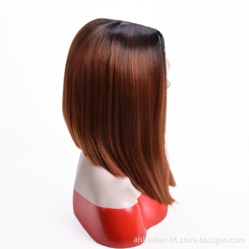 Aishili wholesale ombre 360 straight lace front wigs heat resistant synthetic wigs for black women